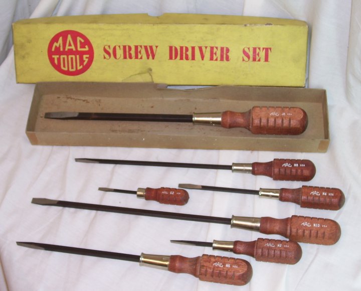 Mac Tools Screwdriver Set in box from 1960s Mac Tools Screwdriver Set in box from 1960s